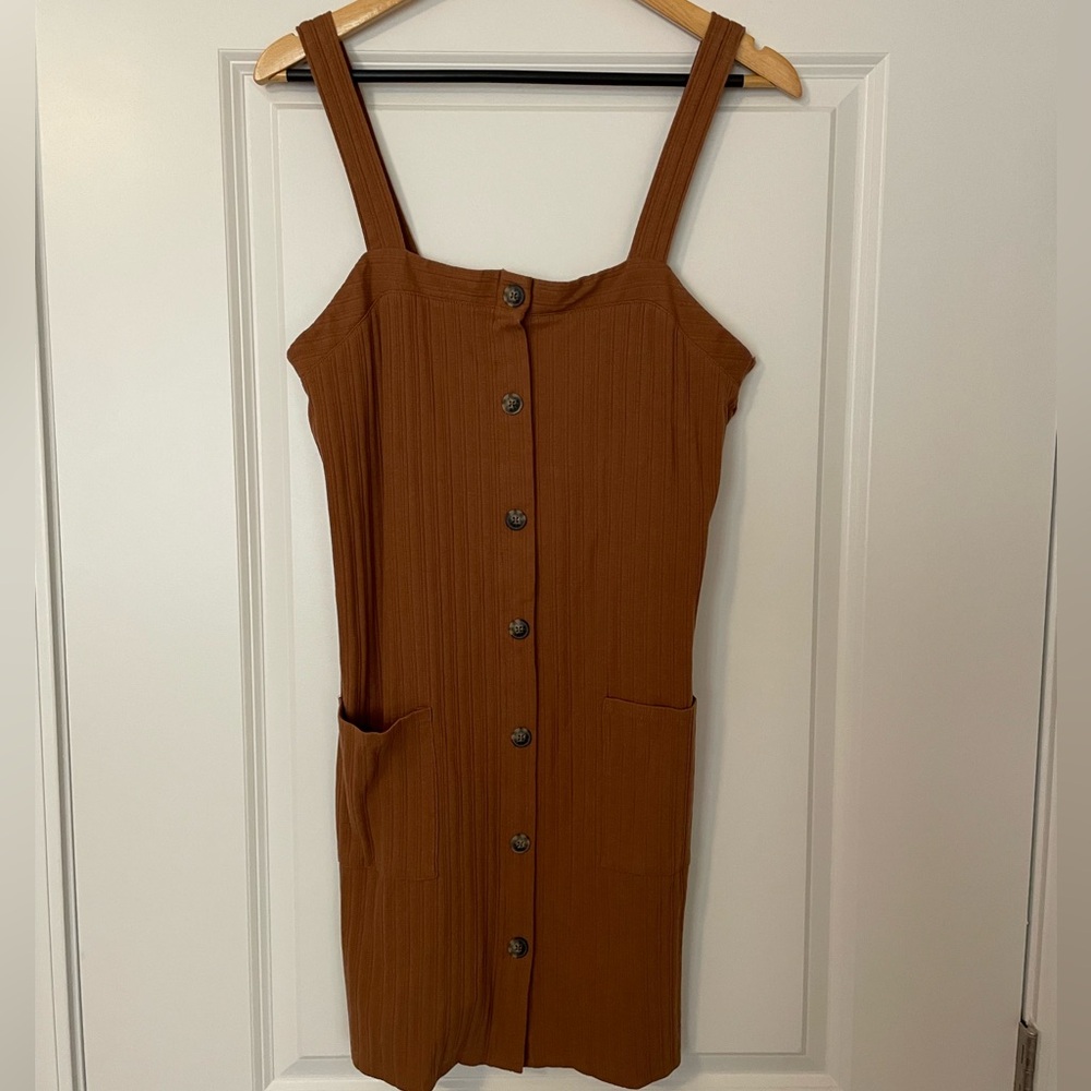 NWT American Eagle Rust Orange Brown Button-Down Women's Dress